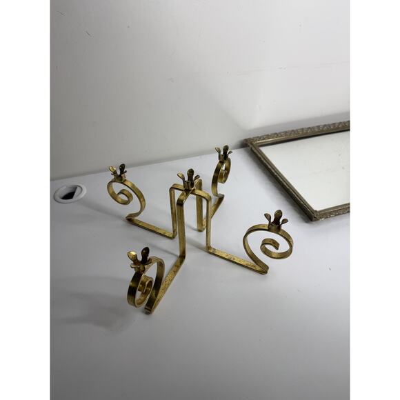 Vintage Gold Metal 5 holder Candelabra , Hollywood Regency , Gold Candle - Picture 3 of 10